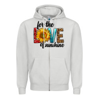 Dove Grey For The Love Of Sunshine Zipper Hoodie - BundleAndBundleShop