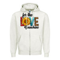 Oatmeal Heather For The Love Of Sunshine Zipper Hoodie - BundleAndBundleShop