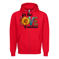 Red For The Love Of Sunshine Zipper Hoodie - BundleAndBundleShop