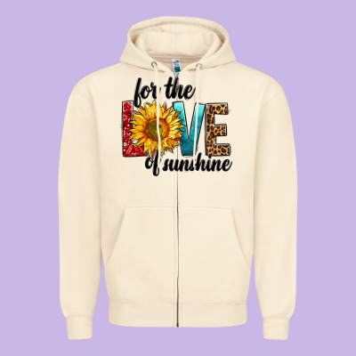 For The Love Of Sunshine Zipper Hoodie Designed By Bundleandbundleshop