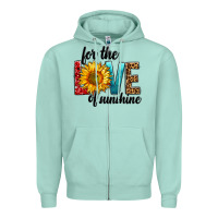 Seafoam For The Love Of Sunshine Zipper Hoodie - BundleAndBundleShop