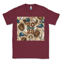 Burgundy Baseball senior Classic Tee - NancyCooperArtShop