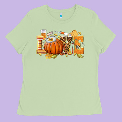 Love Nurse Fall Ladies Tee Designed By Texasbilliewilder