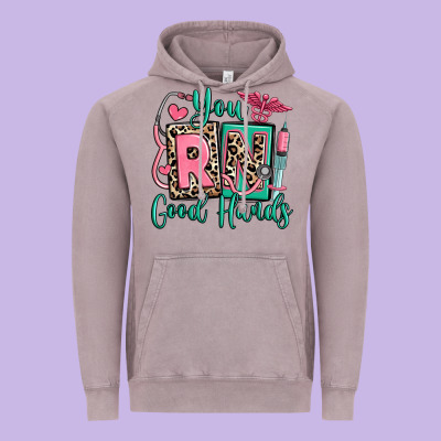 You Rn Good Hands Registered Nurse Vintage Hoodie Designed By Ranaportraitstore