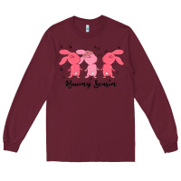 Burgundy easter bunny Long Sleeve Tee - MaliasSmallBusiness