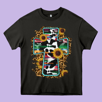 Western Cross Heavy Core Tee Designed By Ranaportraitstore