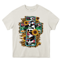 Cream western cross Heavy Core Tee - RanaPortraitStore