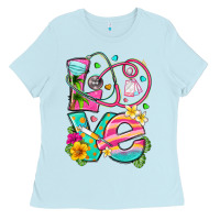Baby Blue love summer nurse Ladies Tee - texasbilliewilder