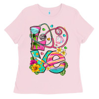 Bubblegum Pink love summer nurse Ladies Tee - texasbilliewilder