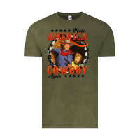 Vintage Olive make america cowboy again Vintage Tee - AdoDesignShop