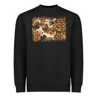 Black distressed leopard cowhide background Heavyweight Sweatshirt - Jasminsmagicworld