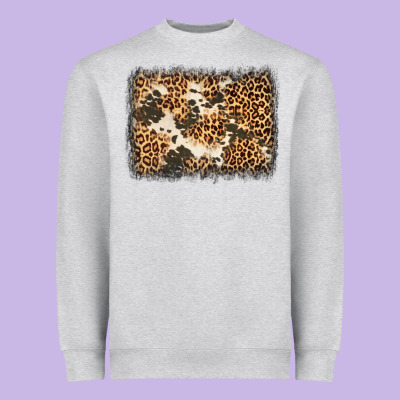 Distressed Leopard Cowhide Background Heavyweight Sweatshirt Designed By Jasminsmagicworld