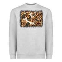 Heather Grey distressed leopard cowhide background Heavyweight Sweatshirt - Jasminsmagicworld