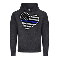 American Thin Blue Line Flag Vintage Hoodie | Teevron