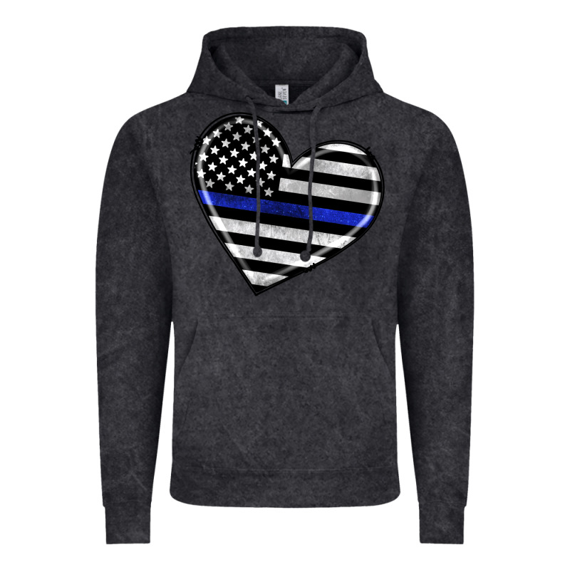 American Thin Blue Line Flag Vintage Hoodie by Artiststas | Teevron