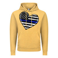 Vintage Mustard american thin blue line flag Vintage Hoodie - Artiststas