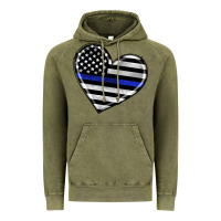 Vintage Olive american thin blue line flag Vintage Hoodie - Artiststas