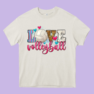 Love Volleyball Heavy Core Tee Designed By Zillion Design Studio