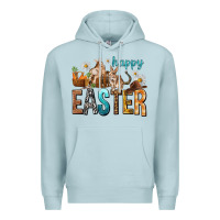 Blue Mist Happy Easter with Cowboy Premium Hoodie - NancyCooperArtShop