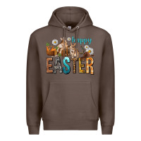 Coffee Happy Easter with Cowboy Premium Hoodie - NancyCooperArtShop