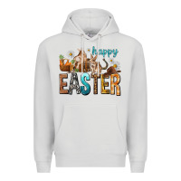 Dove Grey Happy Easter with Cowboy Premium Hoodie - NancyCooperArtShop