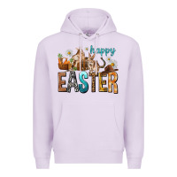 Lilac Happy Easter with Cowboy Premium Hoodie - NancyCooperArtShop