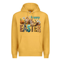 Mustard Happy Easter with Cowboy Premium Hoodie - NancyCooperArtShop