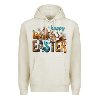 Oatmeal Heather Happy Easter with Cowboy Premium Hoodie - NancyCooperArtShop