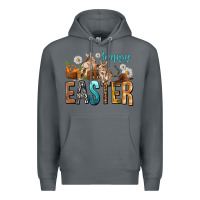 Rock Happy Easter with Cowboy Premium Hoodie - NancyCooperArtShop