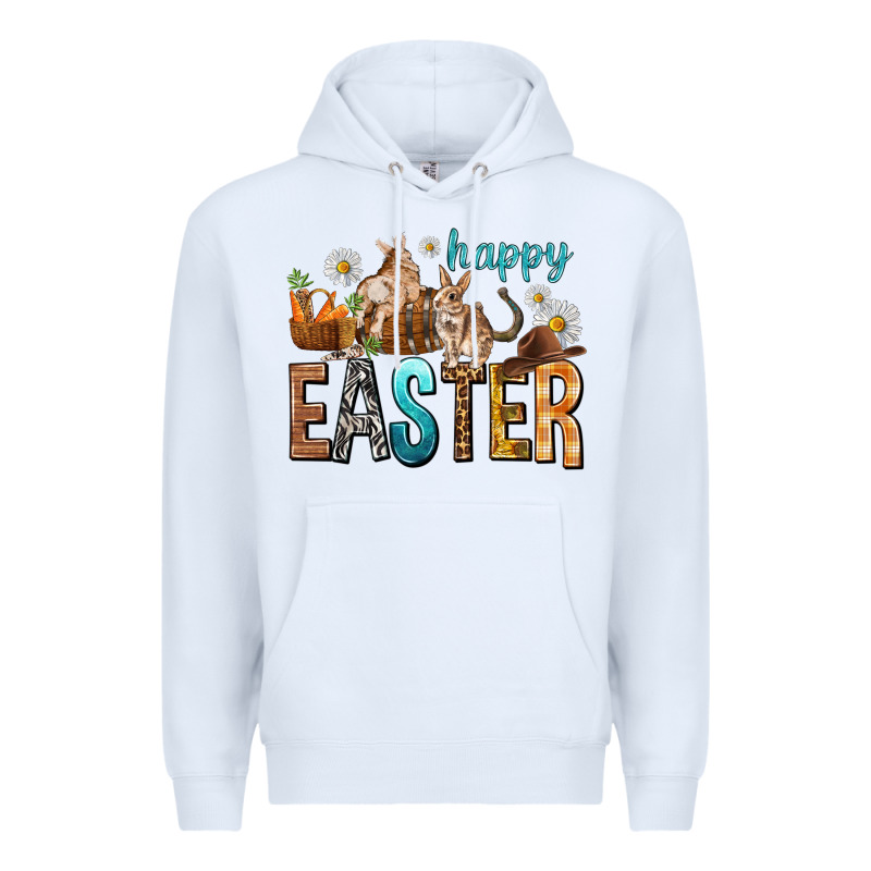 Happy Easter With Cowboy Premium Hoodie by NancyCooperArtShop | Teevron