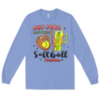 Colony Blue hot mess always stressed softball mama stanley cup Long Sleeve Tee - MaliasSmallBusiness