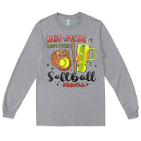 Heather Grey hot mess always stressed softball mama stanley cup Long Sleeve Tee - MaliasSmallBusiness