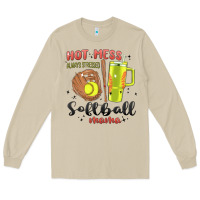 Mushroom hot mess always stressed softball mama stanley cup Long Sleeve Tee - MaliasSmallBusiness