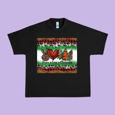 Peace Love Christmas Trees Urban Heavy Tee Designed By Jasminsmagicworld