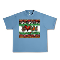 Pebble Blue Peace Love Christmas Trees Urban Heavy Tee - Jasminsmagicworld
