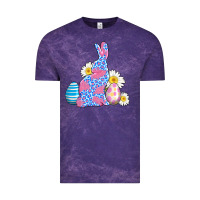 Cloud Purple easter bunny wıth easter eggs Vintage Tee - AdoDesignShop