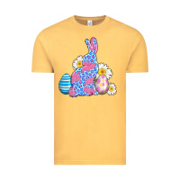 Vintage Mustard easter bunny wıth easter eggs Vintage Tee - AdoDesignShop
