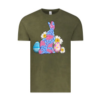 Vintage Olive easter bunny wıth easter eggs Vintage Tee - AdoDesignShop