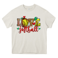 Cream love softball Heavy Core Tee - Zillion Design Studio
