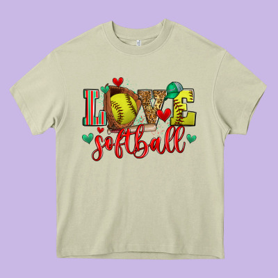 Love Softball Heavy Core Tee Designed By Zillion Design Studio