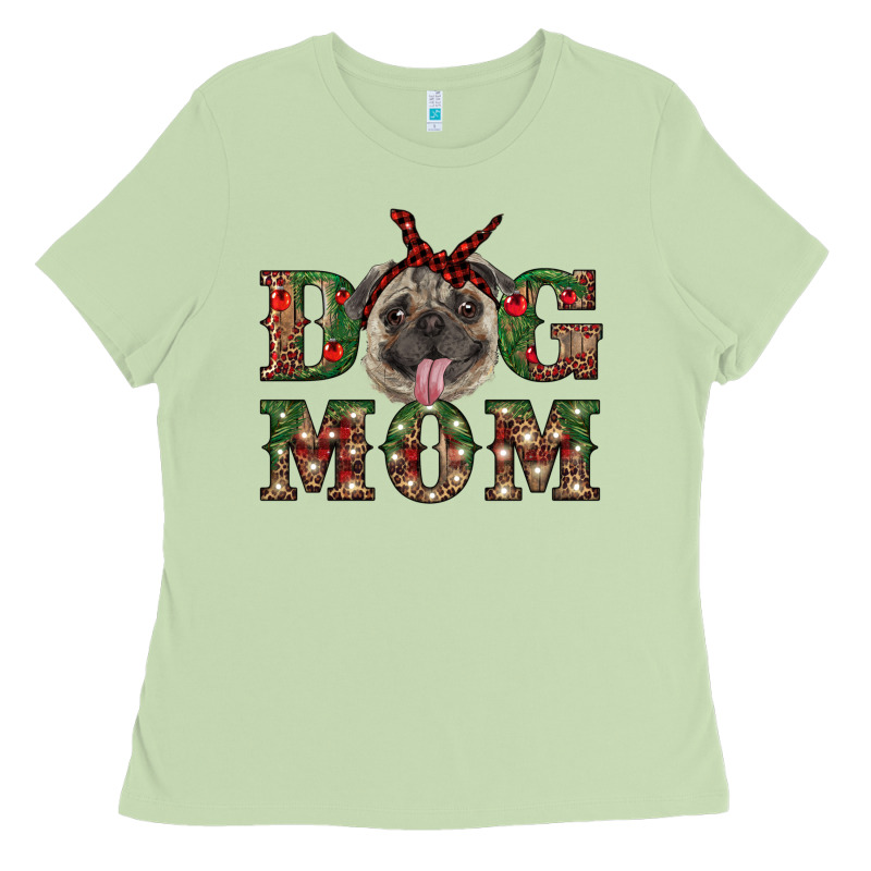 Christmas Pug Mom Ladies Tee by RanaPortraitStore | Teevron