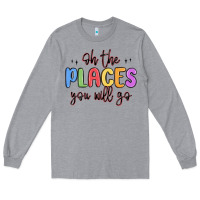 Heather Grey oh the places you will go Long Sleeve Tee - MaliasSmallBusiness