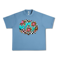 Pebble Blue race sunflower patches Urban Heavy Tee - AdoDesignShop