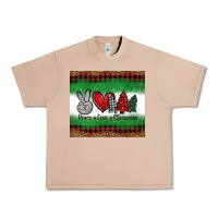 Burro Peace Love Christmas Trees Urban Heavy Tee - Jasminsmagicworld