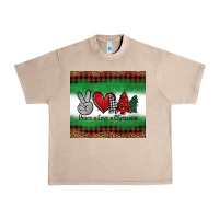 French Oak Peace Love Christmas Trees Urban Heavy Tee - Jasminsmagicworld