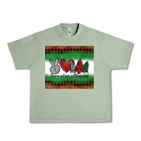 Oil Green Peace Love Christmas Trees Urban Heavy Tee - Jasminsmagicworld