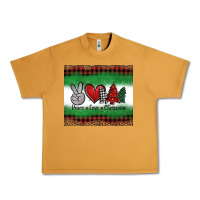 Peanut Butter Peace Love Christmas Trees Urban Heavy Tee - Jasminsmagicworld