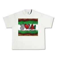 Pistachio Peace Love Christmas Trees Urban Heavy Tee - Jasminsmagicworld