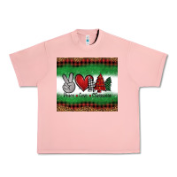 Salmon Peace Love Christmas Trees Urban Heavy Tee - Jasminsmagicworld