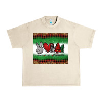 Sandshell Peace Love Christmas Trees Urban Heavy Tee - Jasminsmagicworld